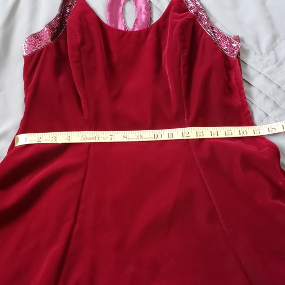 👗HP👗Vintage 90's De-Laru Maroon Velvet dress - Picture 7 of 11